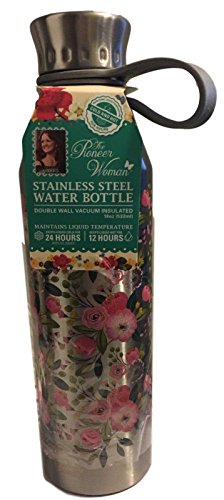 The Pioneer Woman Stainless Steel Water Bottle 18 oz 24 Hrs Cold 12 Hrs Hot (Stainless Steal)