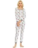 Leveret Women's Fitted Pajama Set Top & Pants 100% Organic Cotton (X-Small-X-Large)