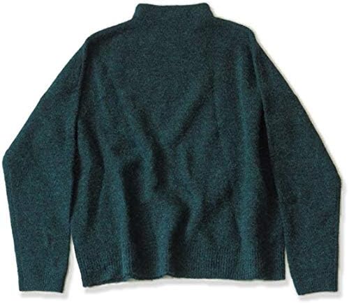 Amazon ヤラ Yarra アルパカセーター 首元まであたたかなハイネックアルパカ混ニットプルオーバー レディース 冬 長袖 ワイド ゆったり シンプル ウール ナチュラル 大人カジュアル 秋 冬 ニットプルオーバー フリーサイズ ダークグリーン 32 セーター 通販