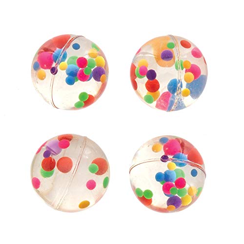 Baker Ross Rainbow Bead Bouncy Ball (Pack of 6) Rubber Balls for Kids Rainbow Dots Design Bounce Ball for Kids Party Favours or The Playground - Thumbnail 3