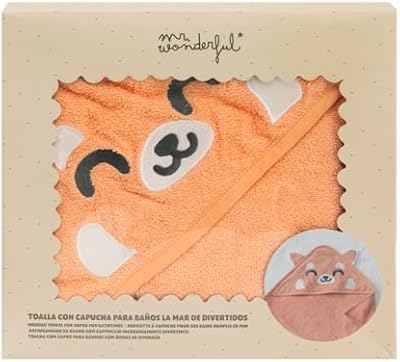 - Toalha com Capuz de Bebé - Panda Vermelho - Toalha 100% Algodão - Toalha de Banho Infantil