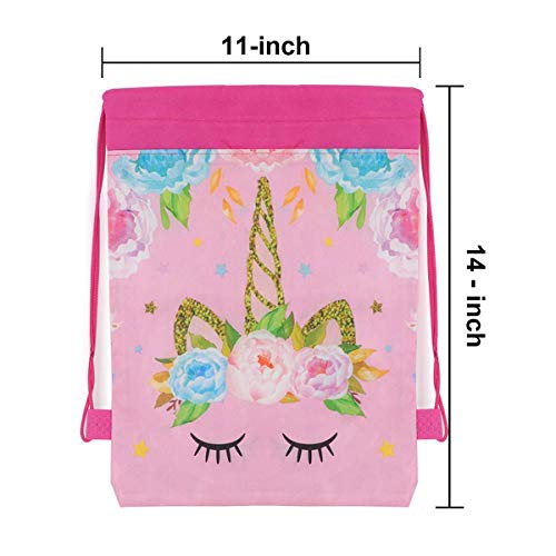 POKONBOY 24 Pack Unicorn Drawstring Bag For Gift Bag, Unicorn Party