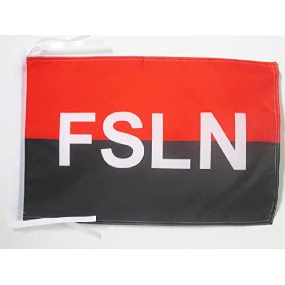 AZ FLAG - Sandinista National Liberation Front of Nicaragua Flag - 18'' x 12'' - 100% Polyester FSLN Small Banner with Two Cords - Fade Resistant - Vivid Colors - 18x12 in - 45x30 Cm — image 1