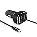 USB C Car Charger, USB Type C Car Charger Adapter 7.8A [Built-in USB-C 3.1 Cable] for Nintendo Switch, Google Pixel / Pixel XL, Samsung Galaxy S8 / S8 Plus / Note 8