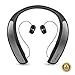 Bluetooth Headphones Speaker 2 in 1,DolTech Wireless Headphones Neckband Wearable Speaker Retractable Earbuds 3D Stereo Sound Sweatproof Headset with Mic