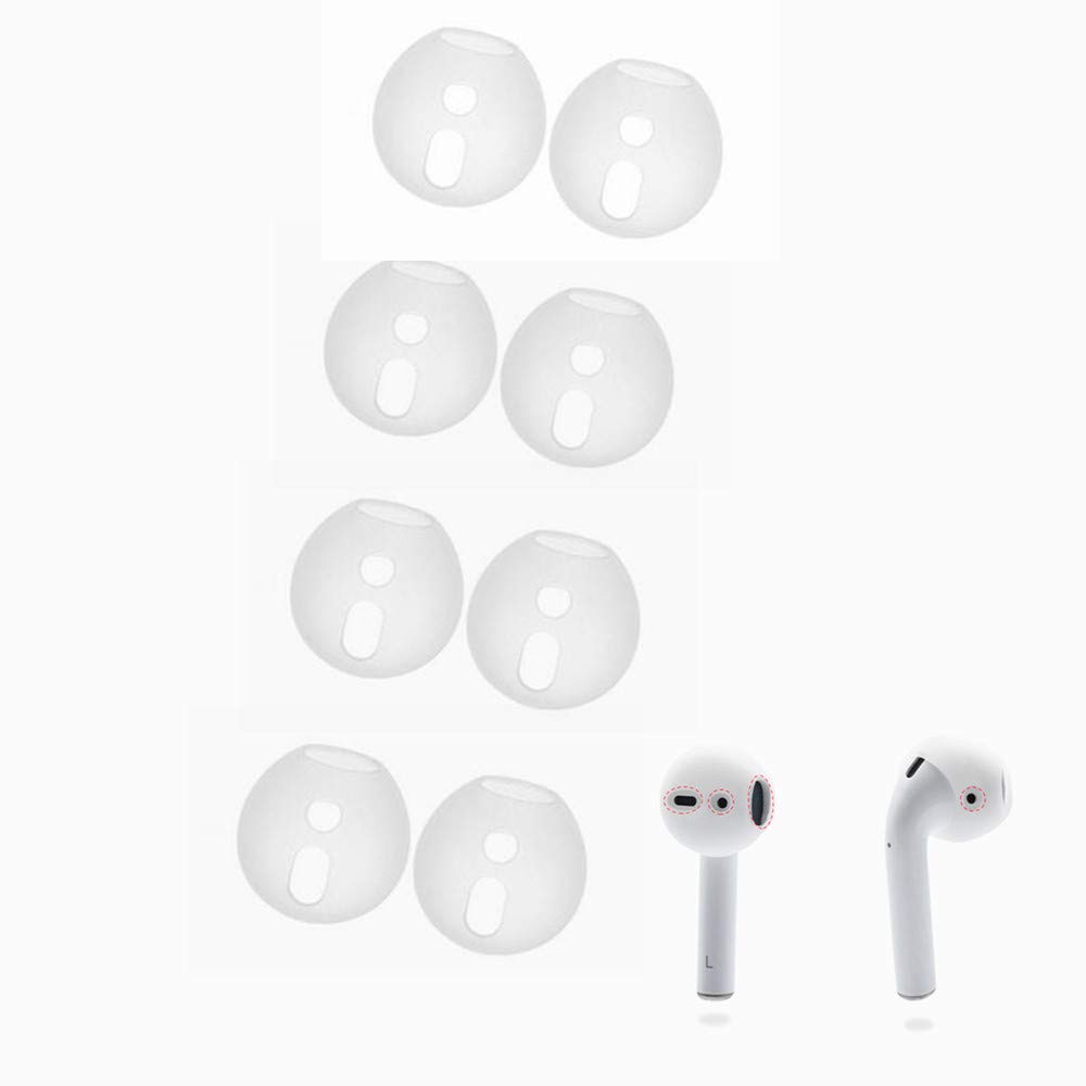 4 paia compatibili con Apple AirPods 2 e 1 o EarPods. ultrasottili adatti  alla custodia durante la ricarica Auricolari per Airpods in silicone  antiscivolo Elettronica urban-earth.co.uk