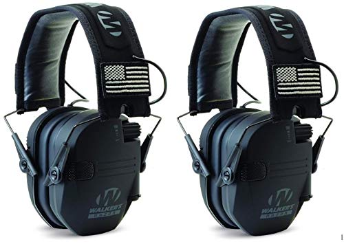 Walkers GWPRSEMPAT Razor Patriot Electronic Earmuff 23 dB Black - 2 Pack