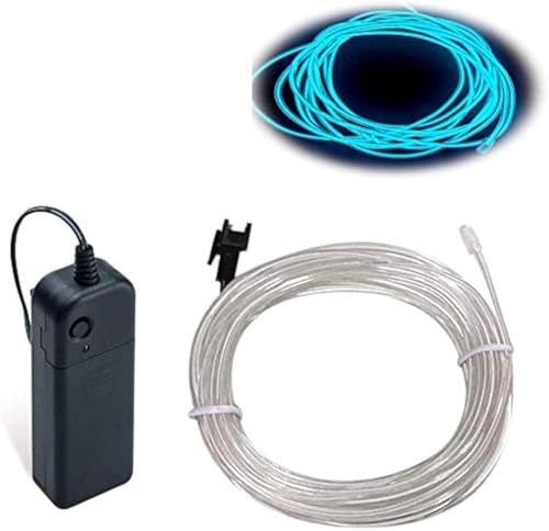 Balabaxer EL Wire Ice Blue, 9.8ft /3M Neon Lights Noise Reduction Portable Neon Electroluminescent Wire for Parties, Halloween, DIY Decoration