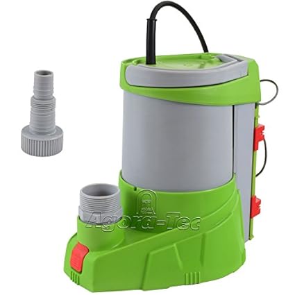 Agora-Tec AT-Tauchpumpe clear water 250W-vario-control (flachsaugend auf 1 mm) stufenlos einstellbarer integrierten Schwimmer