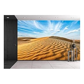 Panorama of Dunes of Thar Desert. Sam Sand Dunes, Rajasthan, India - Removable Wall Mural | Self-Adhesive Large Wallpaper - 66x96 inches