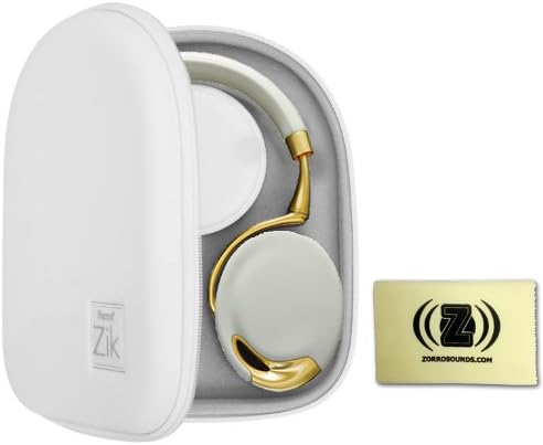 Parrot Zik Touch-Activated Bluetooth Headphones (Yellow/Gold) Bundle with Parrot Zik White Case and Custom Designed Zorro Sounds Cleaning Cloth