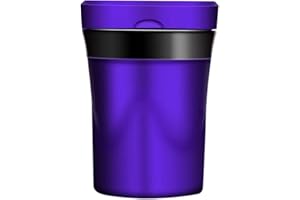 Car Ashtray with Lid,MoreChioce Solar Powered/USB Rechargeable Smokeless Ashtray with LED Light Portable Detachable Ceramics Car Cigarette Ashtray Trash Can,Purple