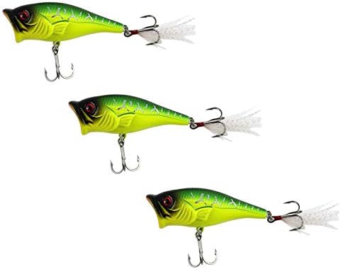 SteelShad - Bass Lures - Topwater Popper Bass Fishing - Long Casting Topwater Lure Perfect Bass & Pike Fishing