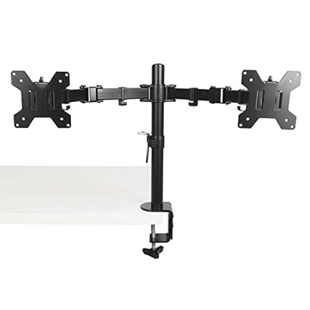 TradeMount Monitor Tischhalterung Eco für Zwei Monitore ausziehbar von 4,0cm bis 48cm 180° neigbar 180° drehbar für BenQ 27' 