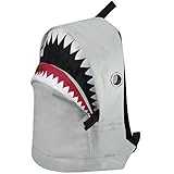 3D Shark Canvas Backpack Kids Book Bag School Backpack for Children Toddler Girls Boys (Gray)