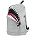 3D Shark Canvas Backpack Kids Book Bag School Backpack for Children Toddler Girls Boys (Gray)