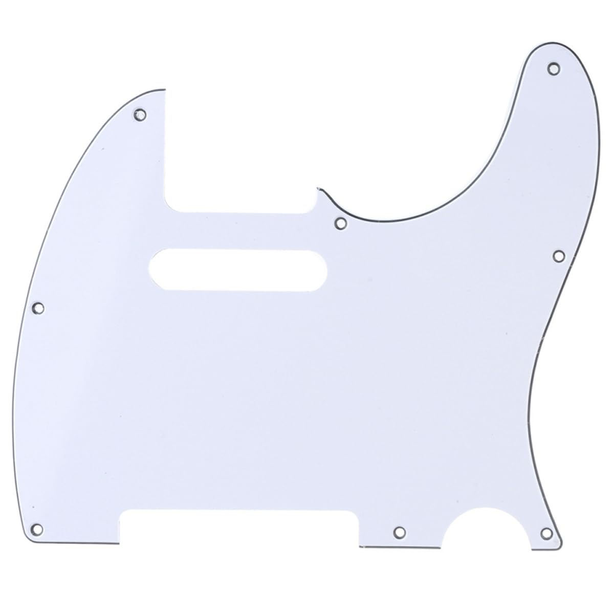 Musiclily Pro 8-Hole Guitar Tele Pickguard for JPN Made Fender Japan Telecaster, 3Ply White