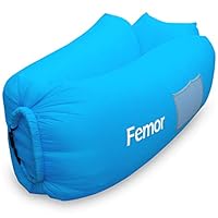 femor Inflatable Lounger, Air Sofa, Water Proof& Portable Anti-Air Leaking Couch for Patio, Travelling, Hiking, Camping(Blue)