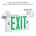 TORCHSTAR Green LED Exit Sign with Emergency Lights, UL 924, Emergency Exit Light with Battery Backup, Adjustable Heads, Fire Exit Sign with Lights, Double Face, AC 120/277V, Damp Location, Pack of 2