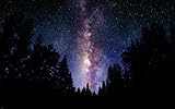 THE MILKY WAY outer space poster BEAUTIFUL COLORS LIGHT STARS trees 24X36