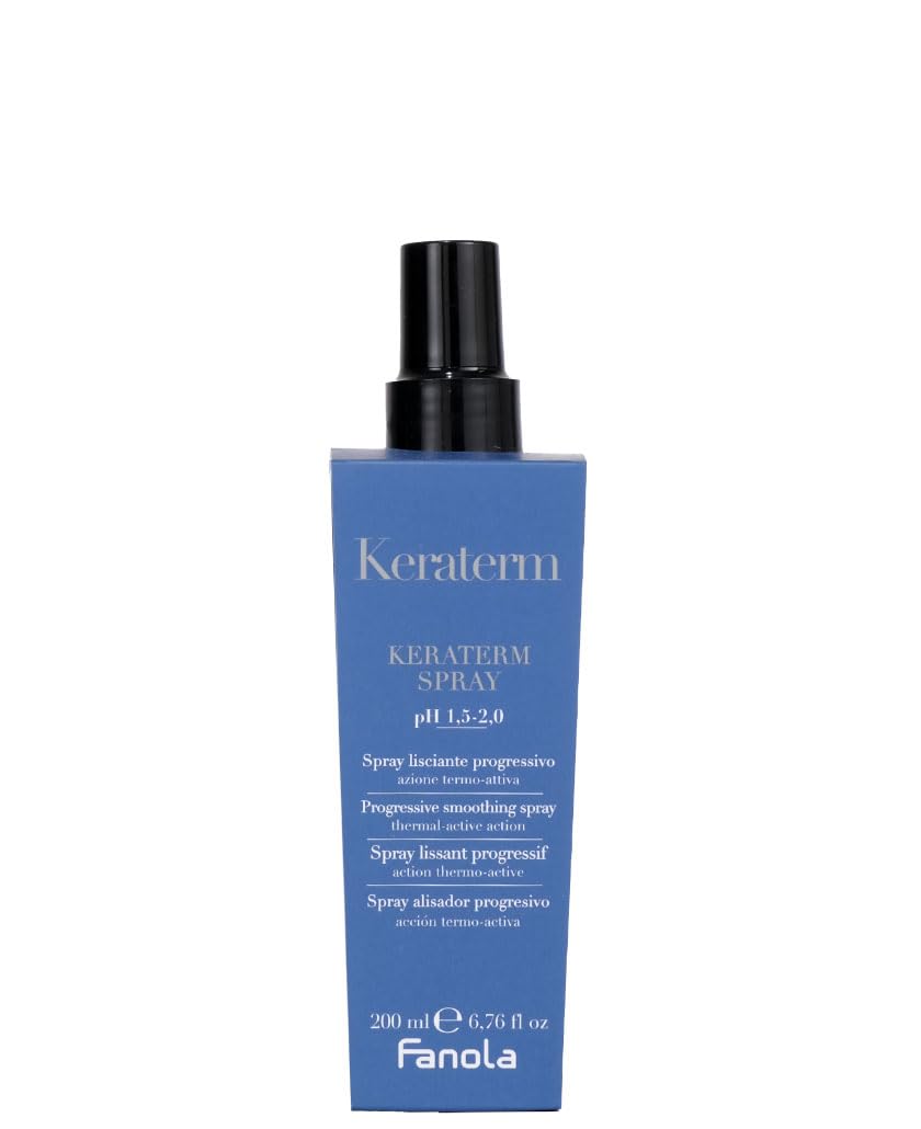 Fanola Keratem Smoothing Spray, Anti-Frizz and Thermo-Protective Hair Spray Treatment to Provide Softness, Shine and Elasticity, Ideal for Straightened and Chemically Treated Hair, 200