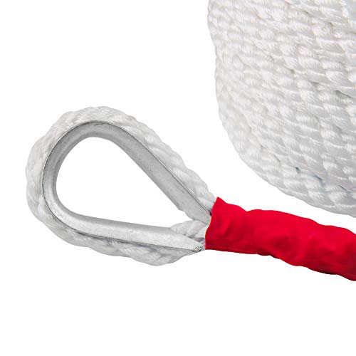 Bang4buck 3/4" x150' Anchor Rope, Strong Polypropylene Docking Dockline Boat/Sailboat/Mooring/Pull/Docking Lines with Thimble- 12592LB Breaking Strain