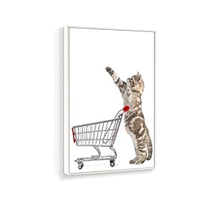 Framed Canvas Wall Art for Living Room, Bedroom Humorous Cat Canvas Prints for Home Decoration Ready to Hanging - 16x24 inches
