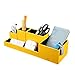 Vlando VPACK Office Desk Organizer - Leatherette 5-Compartment Desktop Stationery Storage Box Pen Holder (Canary Yellow)