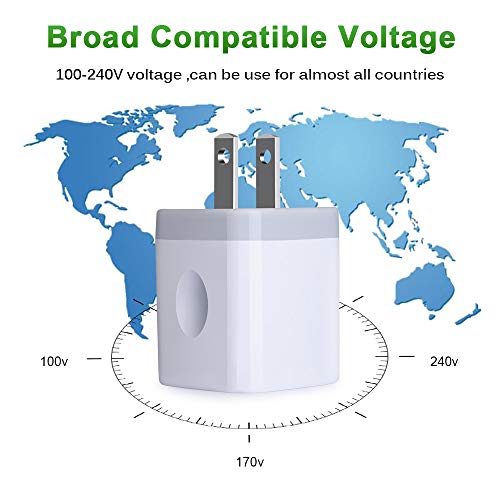 USB Plug, USB Wall Charger 3 Pack, GiGreen Dual Port Electrical Plug Wall Outlet Charger Cube 5V 2.1A Charging Block Compatible iPhone 16 15 14 13 12 11 X,Samsung S25 S24 S23 S20 S10 S9 Note20,LG,Moto
