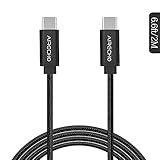 USB-C to USB-C Cable,Airecho USB Type C to Type-C 3.1 Gen2 6.6ft/2m Braided Cord with Fast Charge and Power Delivery for MacBook 12