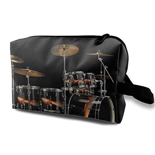 Drum Set Picture Cosmetic Bags Makeup Organizer Bag Pouch Zipper Purse Handbag Clutch Bag