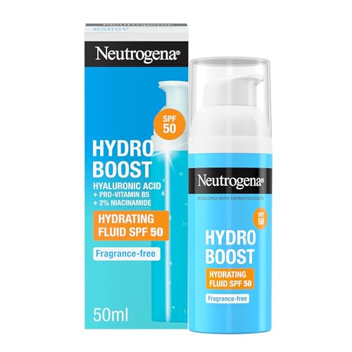 Hydro Boost Fluido Hidratante SPF 50, Crema Solar Facial, 50 ml