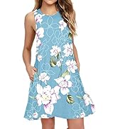 ZENNILO Women's Loose Fit Swing T-Shirt Dress With Pockets – Casual Short Sleeve, Scoop Neck, Multiple Colors