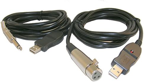 Soundtaxi - 1/4 to USB and XLR to USB 3 Meter or 9.8 Feet Cable Bundle - Black