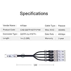40G QSFP+ to 4x10G SFP+ DAC Cable Breakout Cable