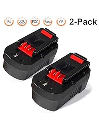 LENOGE 2 Pack 18 V 3.0 Ah batería de repuesto para Black & Decker HPB18 HPB18-OPE 244760 00, a1718 A18 a18e Firestorm FS180BX FS18BX FS18FL FSB18 NST2118