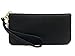 Women's Single Zip Around PVC Leather Wristlet Clutch Organizer Wallet (Black)