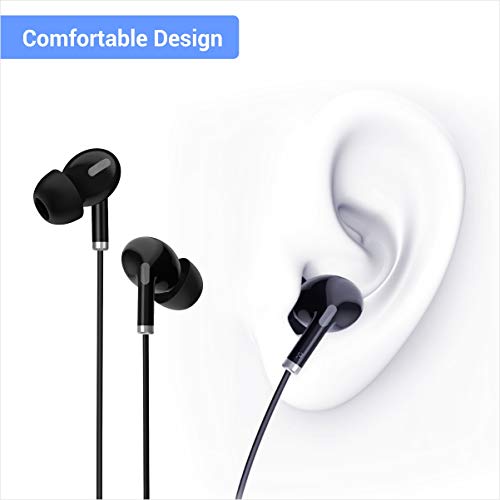 Portronics Conch Delta in-Ear Wired Earphone, 1.2m Tangle Free Cable, in-Line Mic, Noise Reduction, 3.5mm Aux Port and H