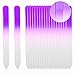 SIUSIO Set of 20 Professional Crystal Glass Nail Files Buffer Manicure Gradient Rainbow Color for Nail polishing - Best for Fingernail & Toenail Care(Pink) (Purple)