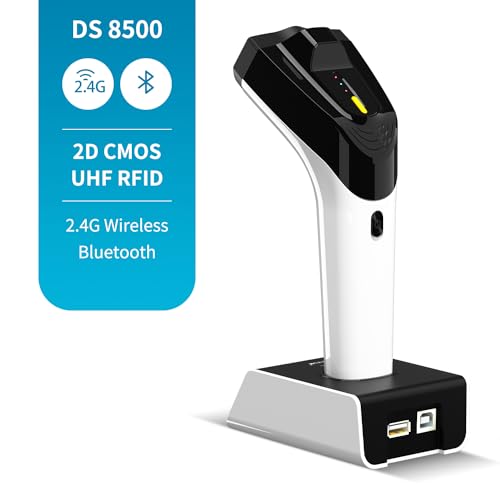 NETUM Wireless Hybrid RFID 2D Barcode Reader UHF RFID Tag Reader and QR 1D/2D Barcode Reading Via Bluetooth Connection for Retail Hospitality System DS8500