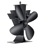 Walmeck 4 Blades Stove Fan Quiet Heat Powered Stove