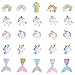TSLIKANDO 90pcs Slime Charms with Mermaid Tails/Unicorns/Rainbows Slime Beads Resin Flatback for Scrapbooking DIY Crafts
