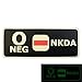 LEGEEON Glow Dark O NEG Blood Type NKDA Combat Tactical PVC Rubber 3D GITD Touch Fastener Patch