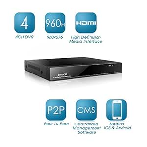 Amazon.com : Zmodo 4 Channel H.264 Security DVR w/ 960H ...