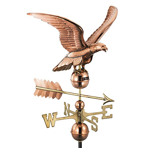 Good Directions Polished Copper Eagle Weathervane – Decorative Rooftop Accent for Barns, Homes, Sheds, and Cupolas – Durable & Handcrafted