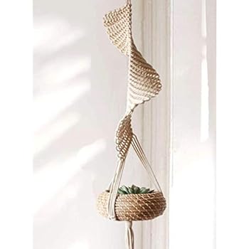Flber Macrame Hanging Planter Home Décor Cotton Rope Handwoven,37