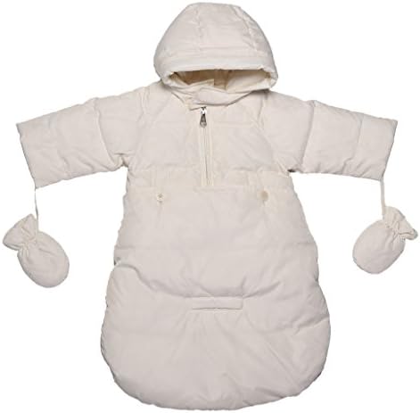OCEANKIDS Baby Boys Beige Newborn Pram Down Bunting Snowsuit Detachable Bottom 24M 18-24 Months