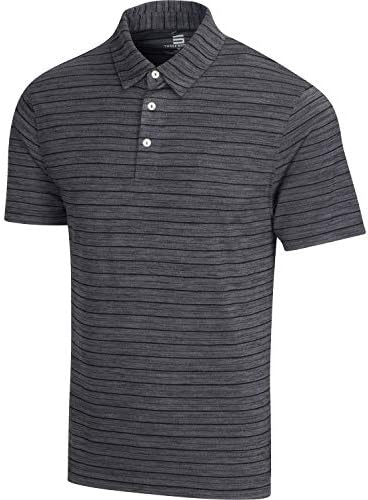 Dry Fit Striped Golf Shirts for Men – Mens 3 Button Collared Polo Shirt – Ultra Soft & Breathable Dry Fit Striped Golf Shirts for Men – Mens 3 Button Collared Polo Shirt – Ultra Soft & Breathable