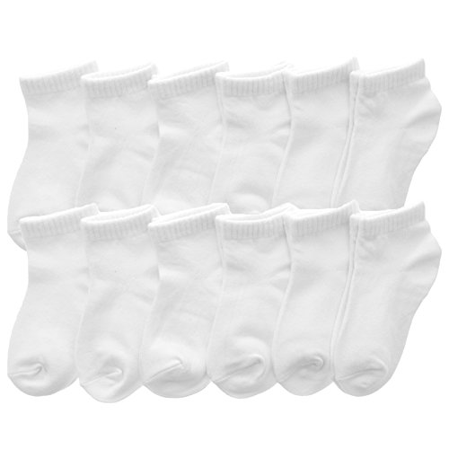 Angelina Dozen-Pack COTTON Low Cut Socks, #2305_WHT_4-6