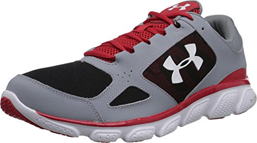 Under Armour Men's UA Micro G Assert V Steel/Red/White Sneaker 10.5 D - Medium